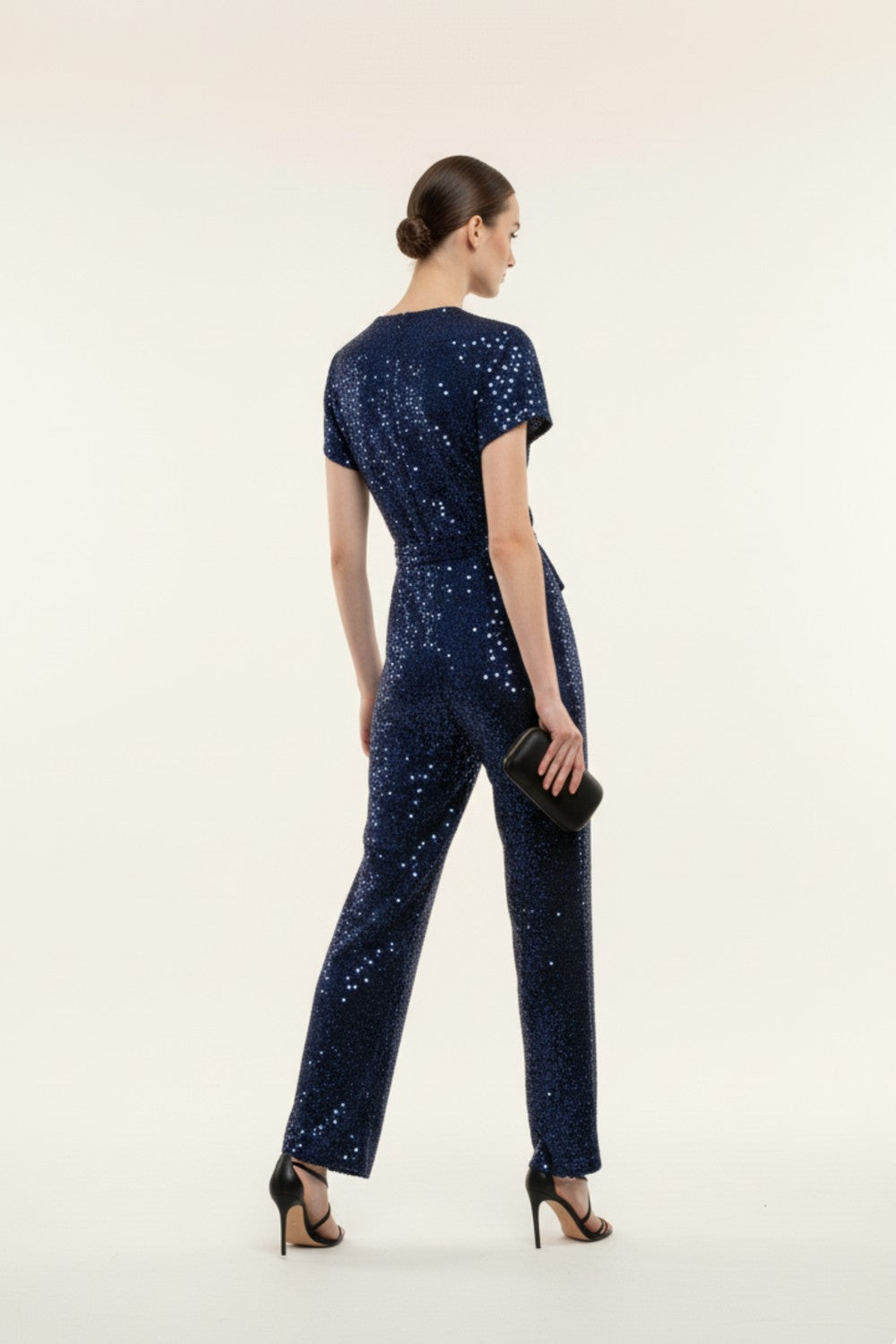 Maya Sequin Jumpsuit in Navy
