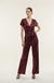 Maya Sequin Jumpsuit in Burgundy