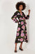 Clara Floral Midi Dress in Black
