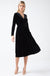 Julia Long Sleeve Midi Dress in Black