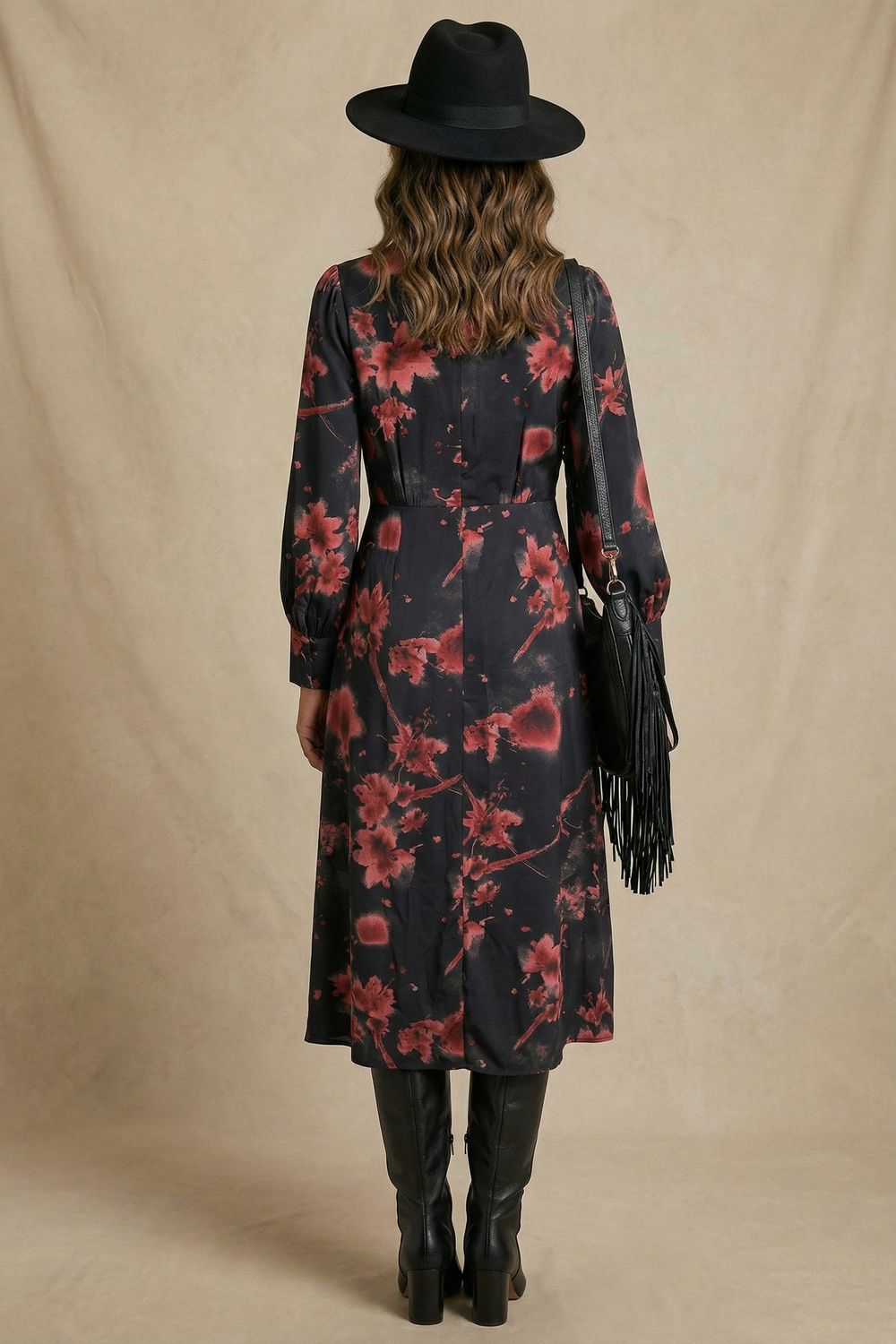 Flavia Wrap Midi Dress in Floral Print