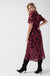 Gina Puff Sleeve Dress in Wine Brocade