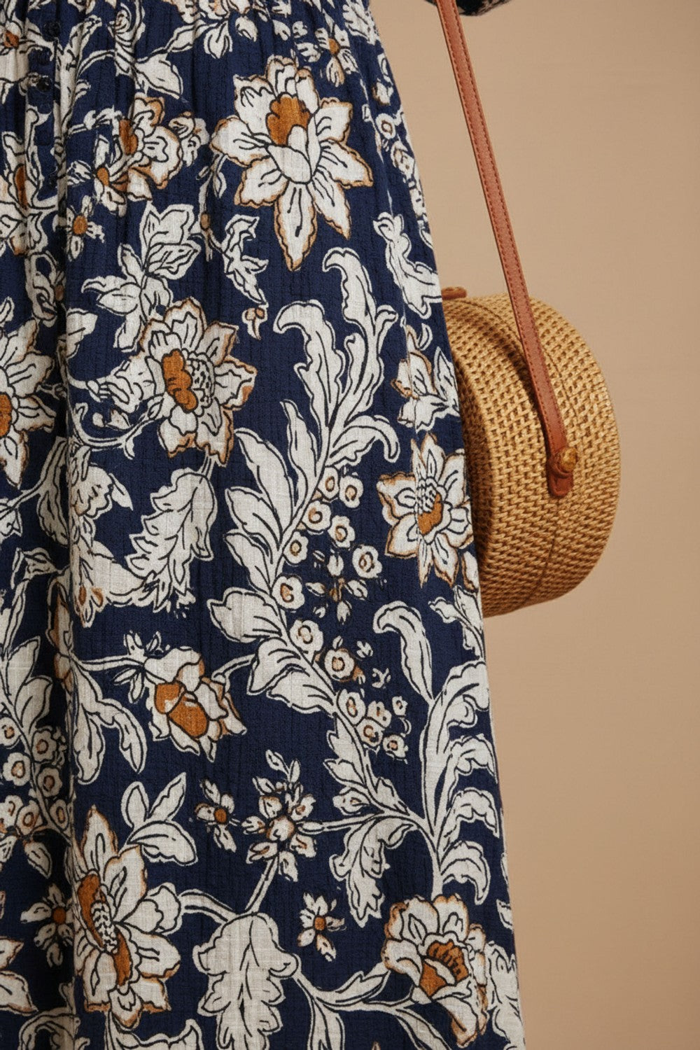 Button Through Floral Maxi Dress