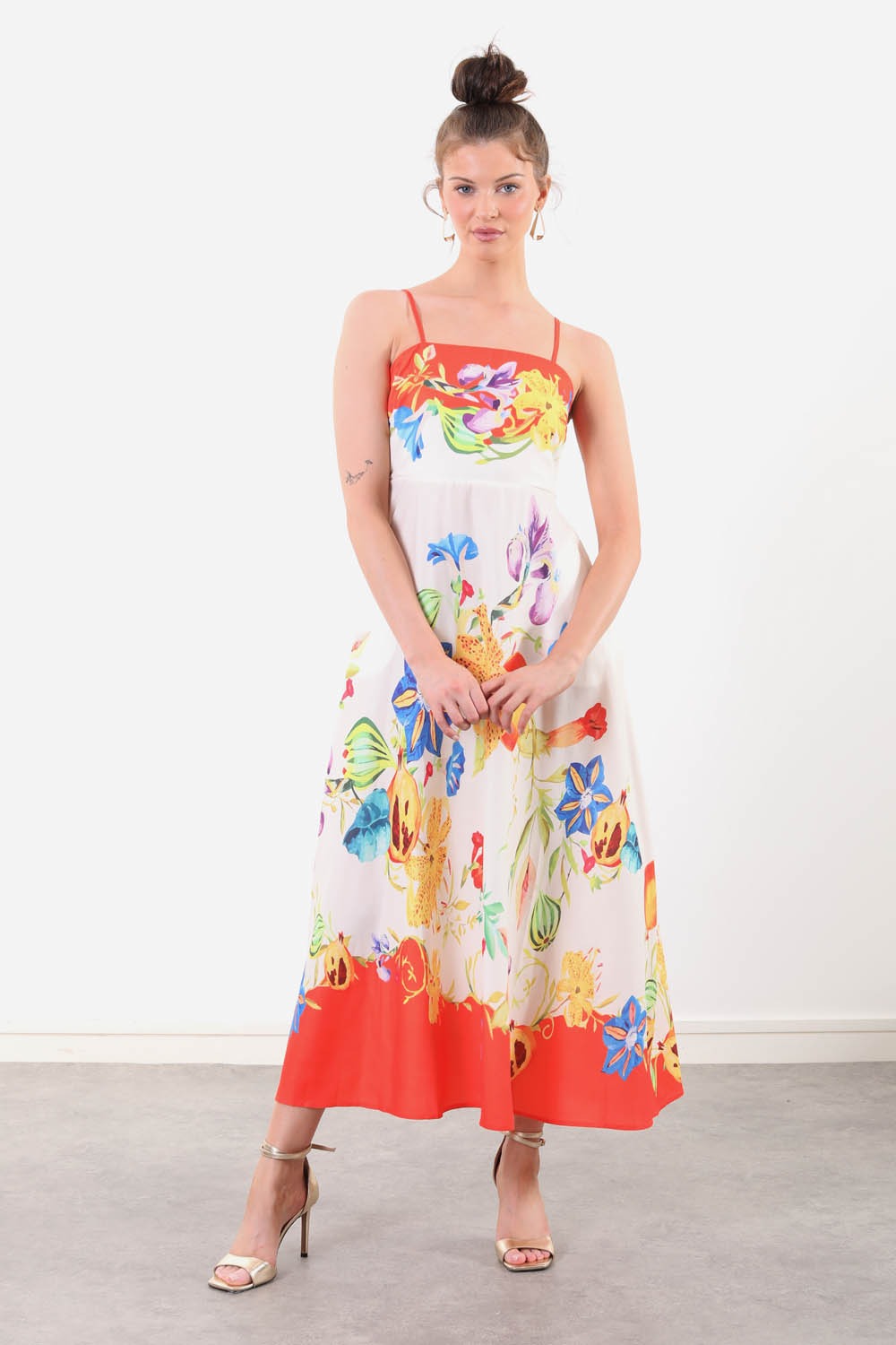 Emily Printed Sundress in Orange