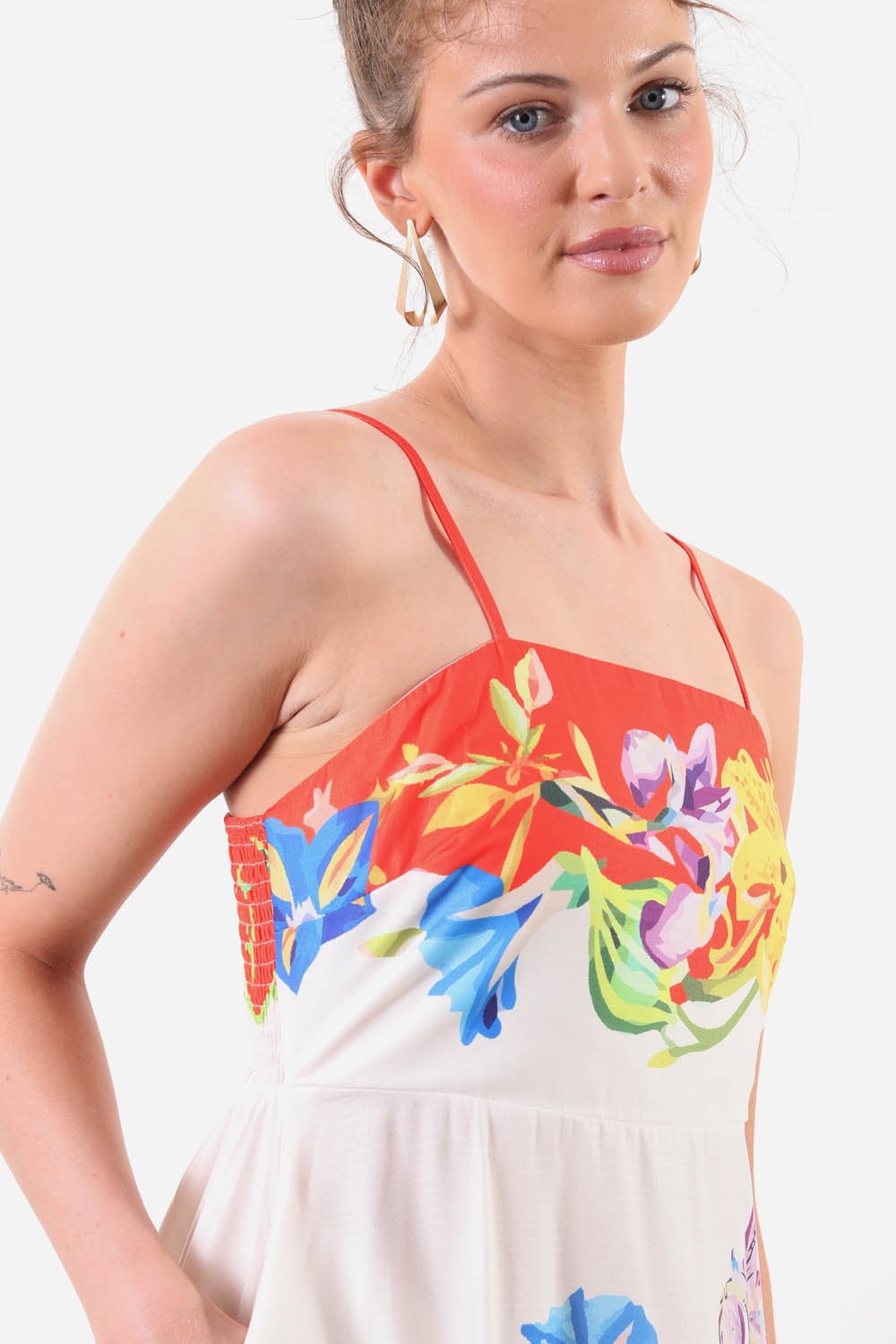 Emily Printed Sundress in Orange