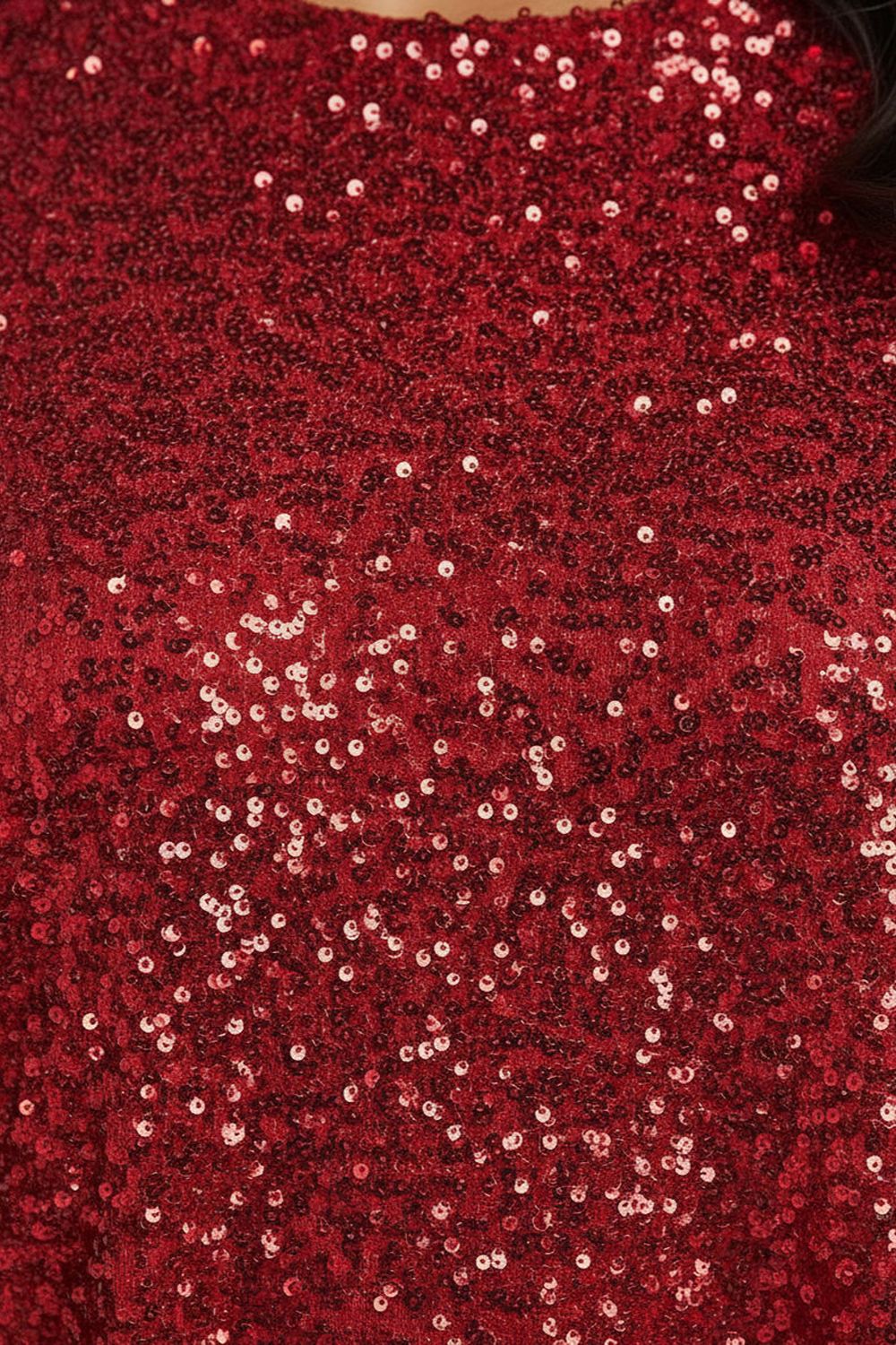 Ruby Sequin Top in Red