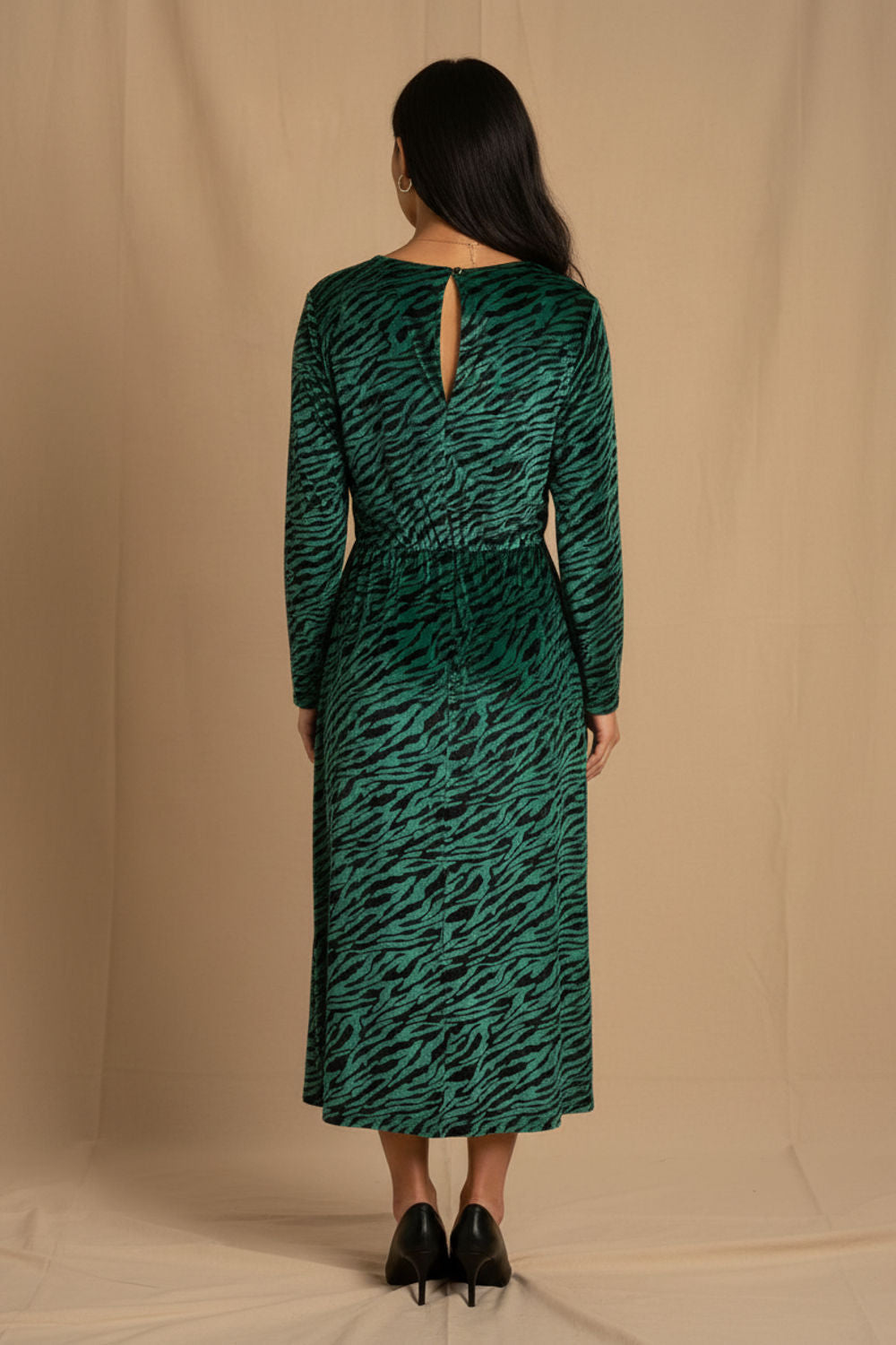 Leah Long-Sleeve Midi Dress