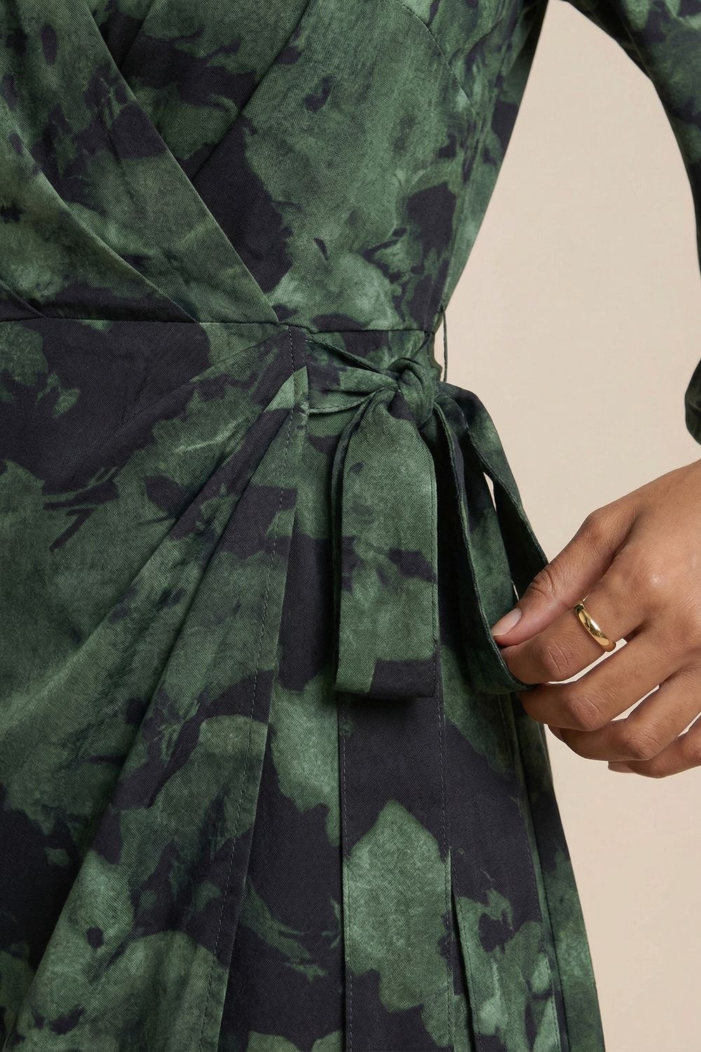 Kyla Wrap Mini Dress in Green