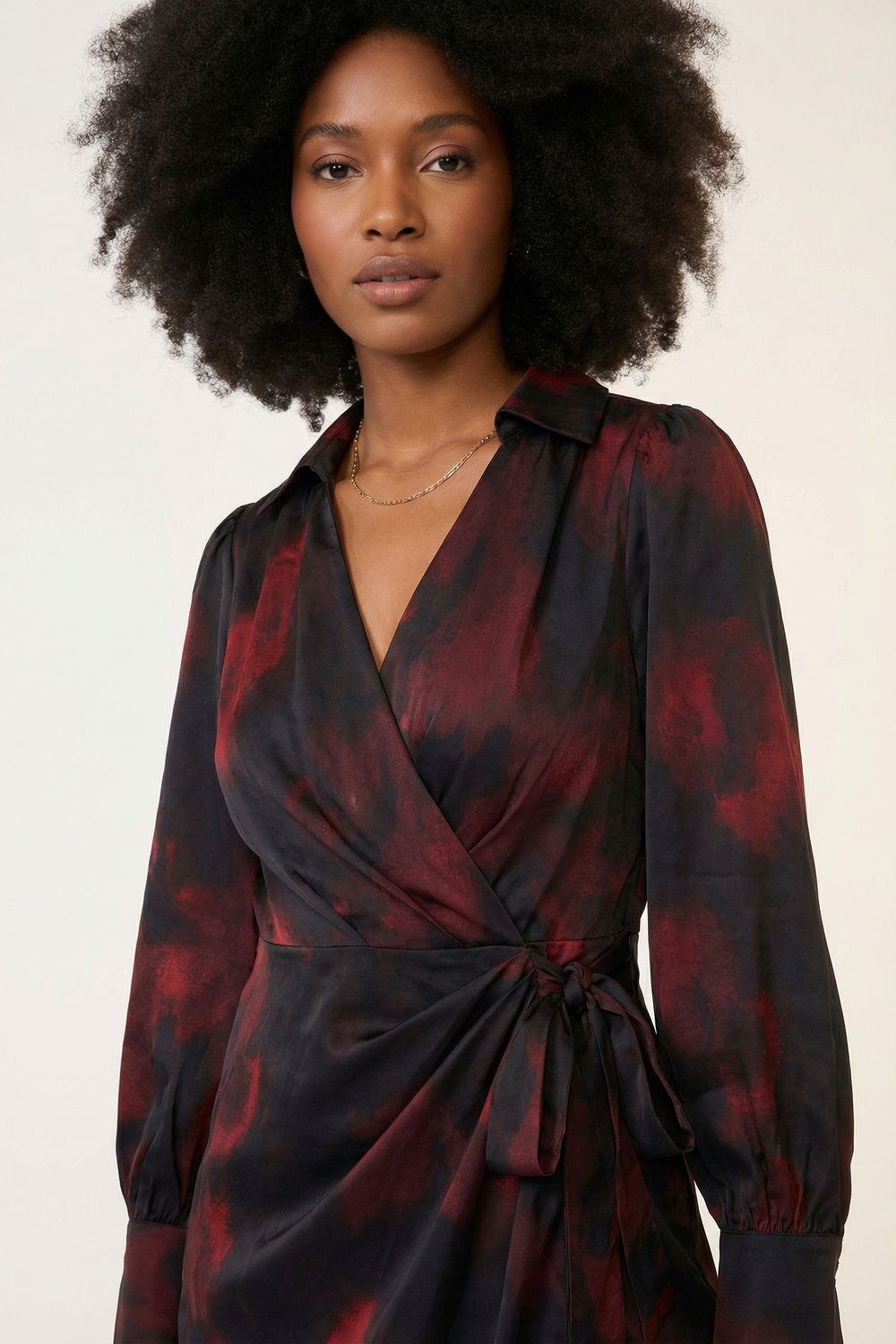 Kyla Wrap Mini Dress in Red