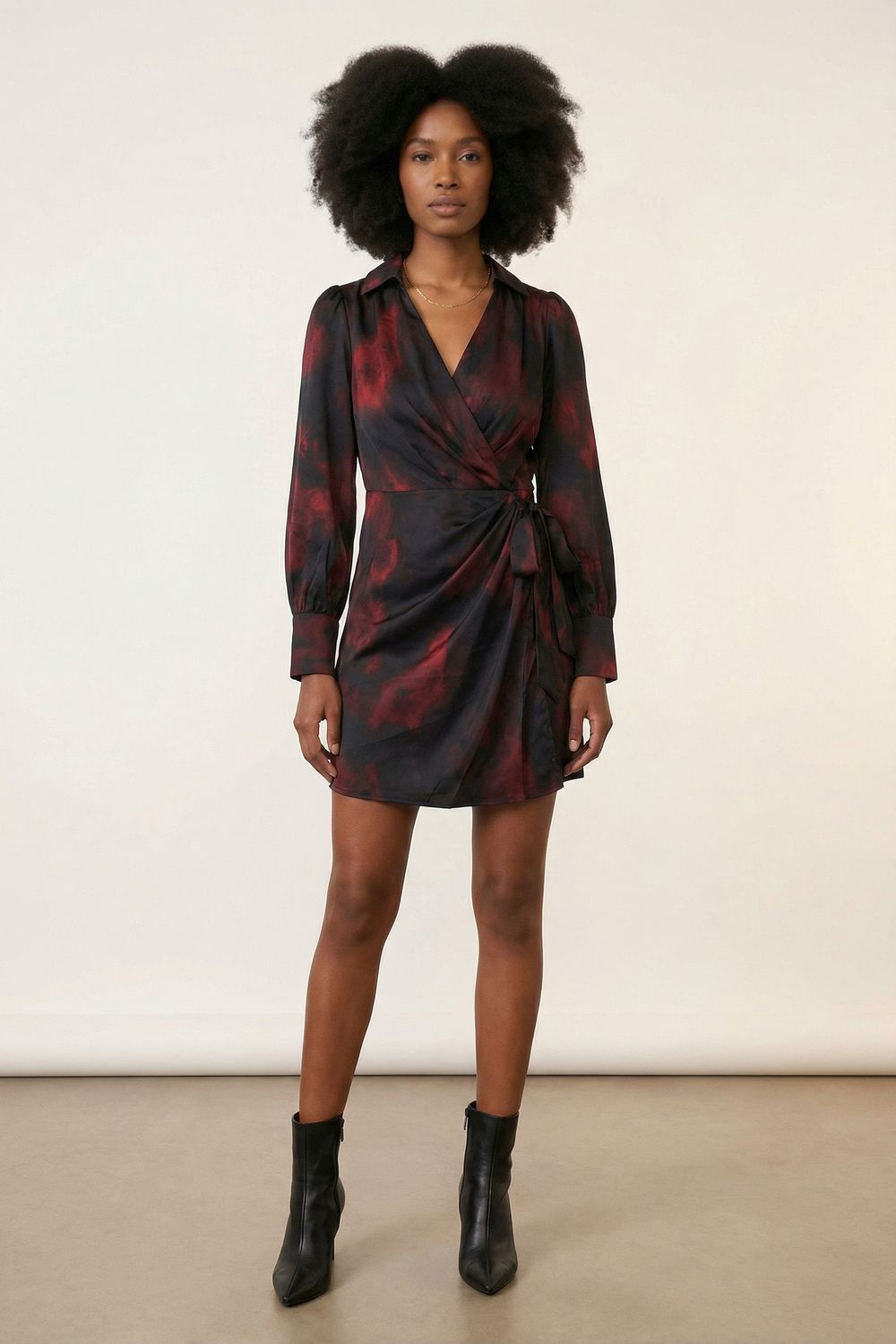 Kyla Wrap Mini Dress in Red
