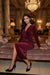 Maggie Velvet Wrap Midi Dress in Burgundy