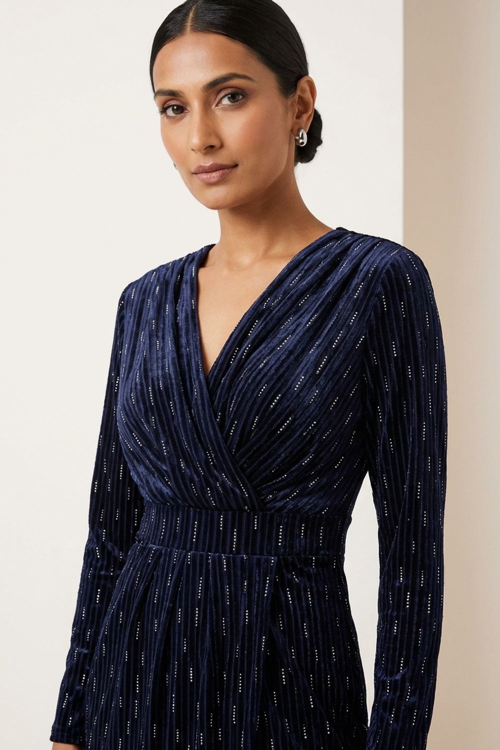 Maggie Velvet Wrap Midi Dress