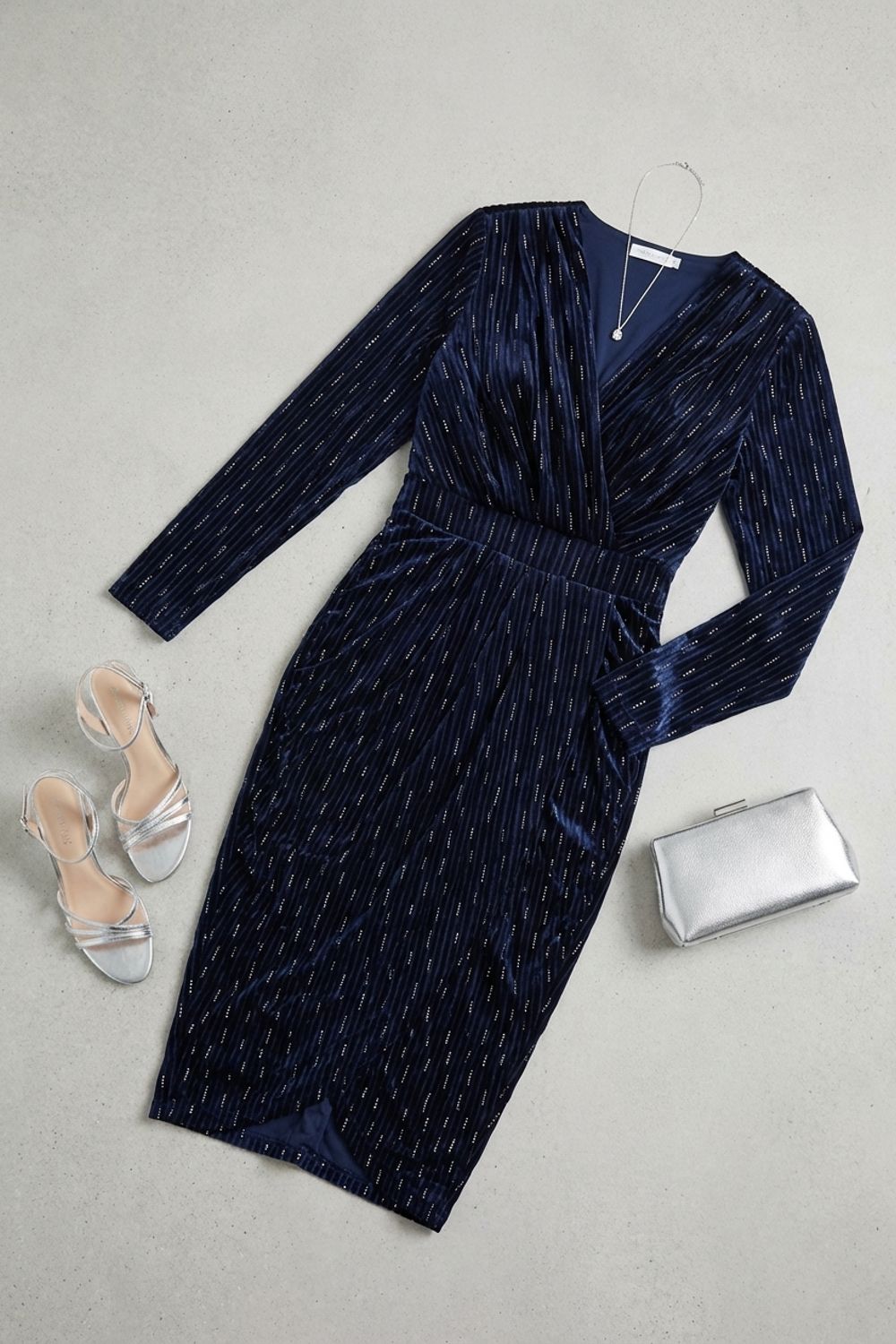 Maggie Velvet Wrap Midi Dress