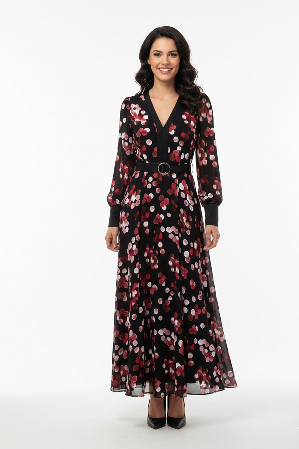 Fee Polkadot Print Dress in Red