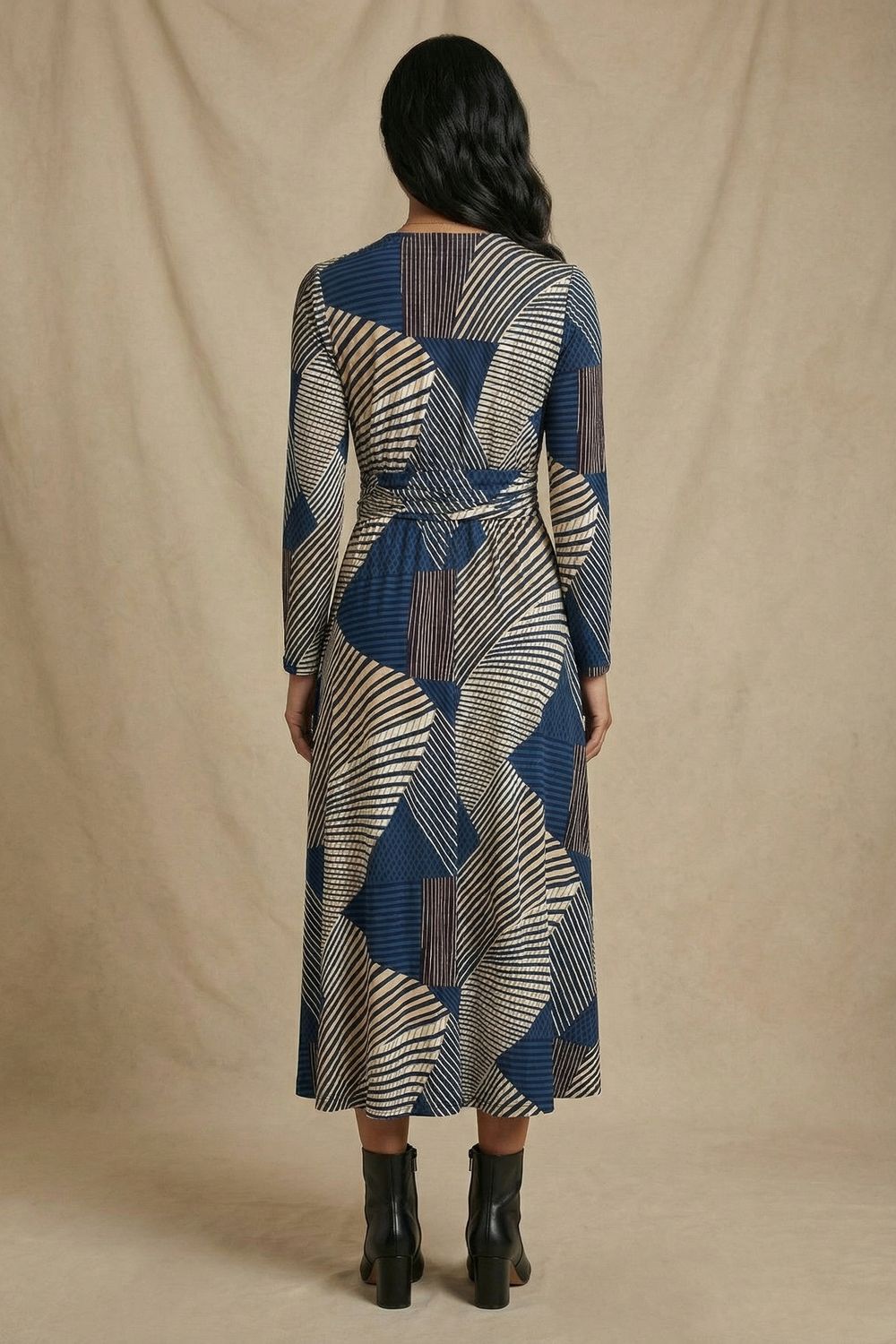 The Jessie Geo-Print Midi Wrap Dress