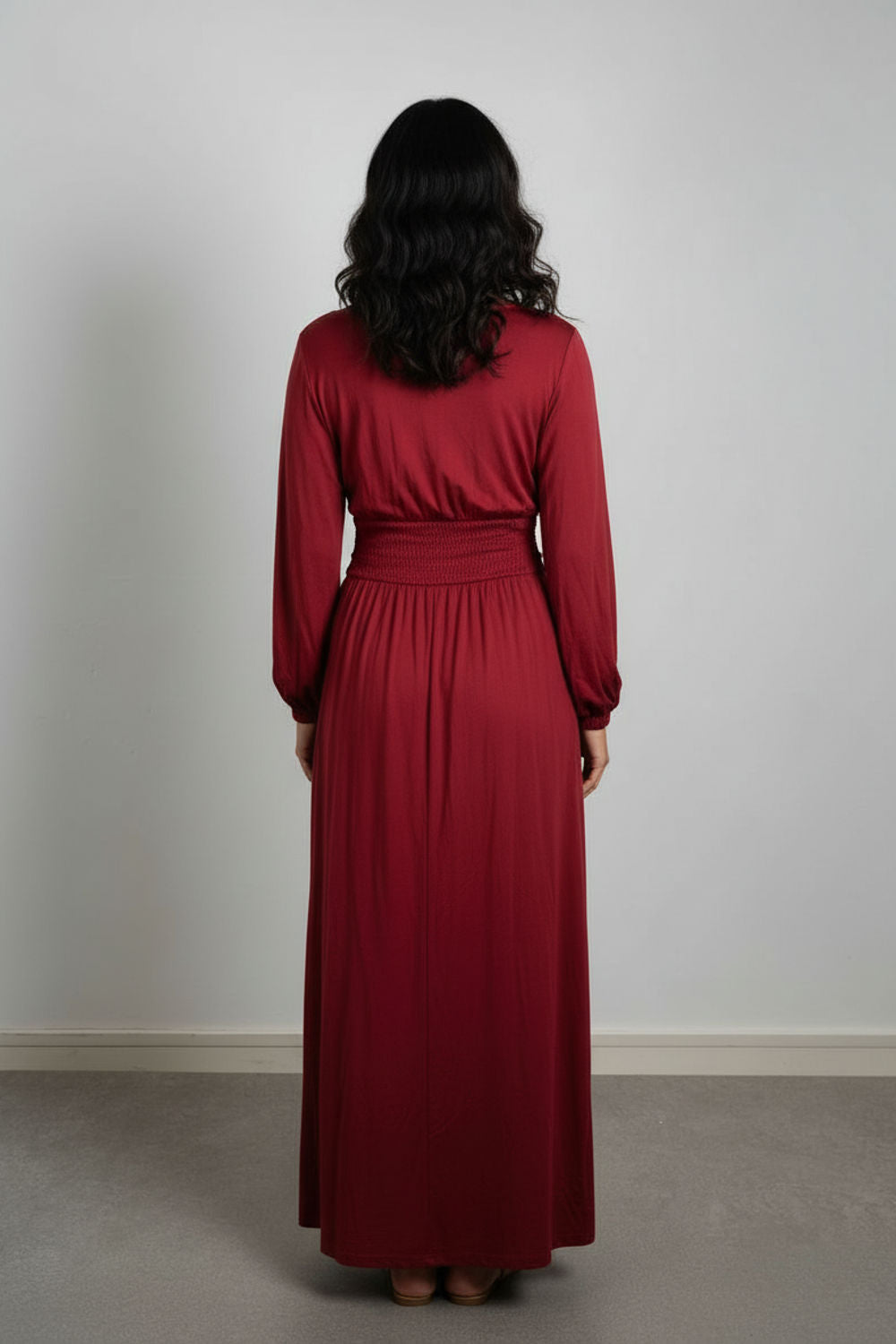 Pia Long Sleeve Maxi Dress in Red