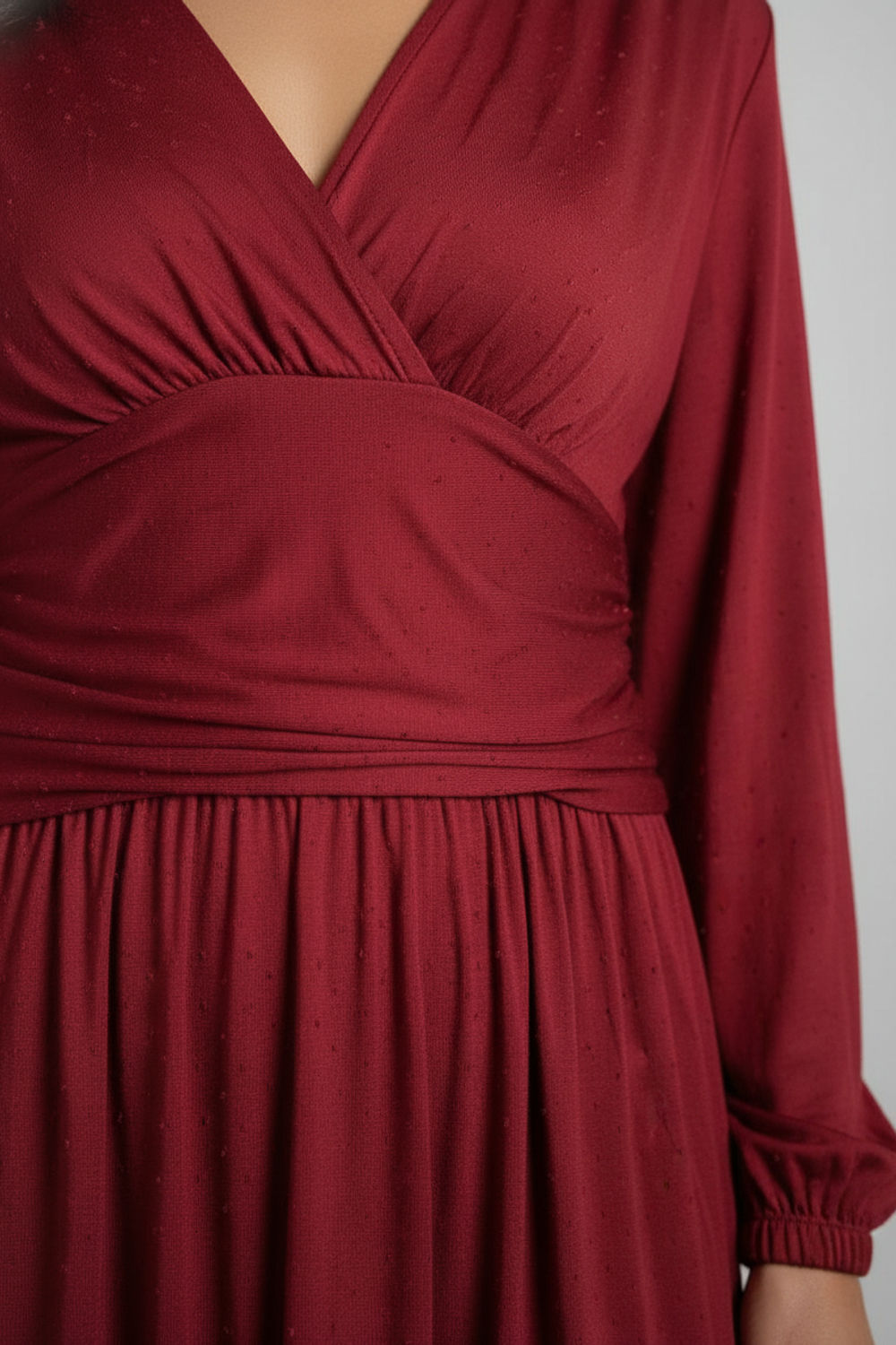 Pia Long Sleeve Maxi Dress in Red