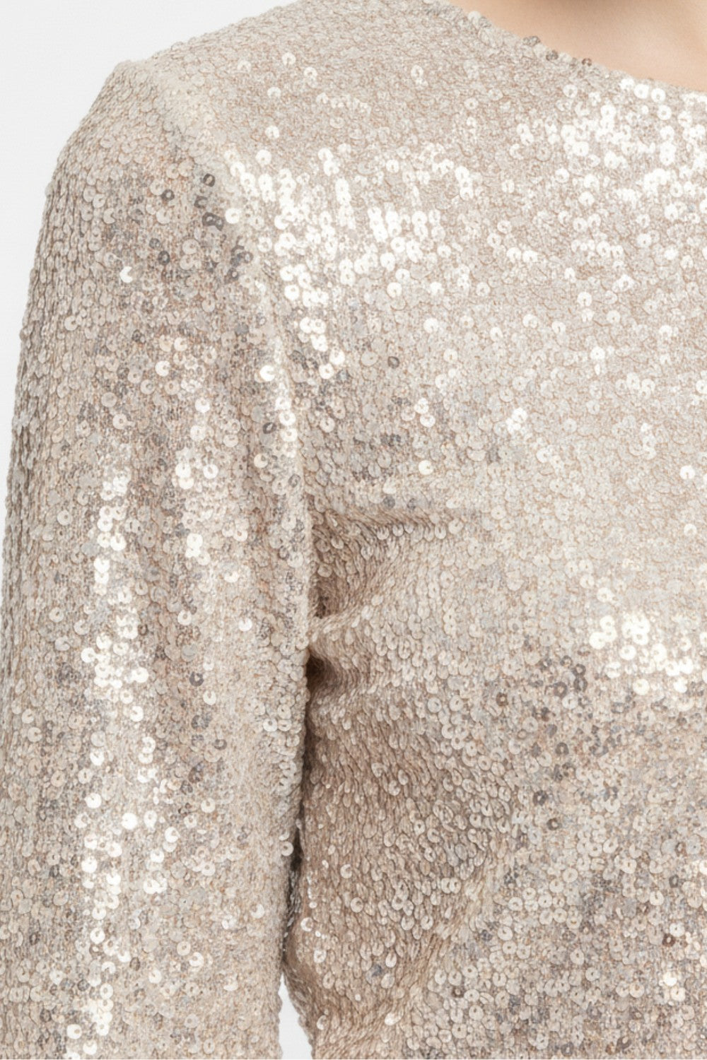 Tara Sequin Top in Champagne