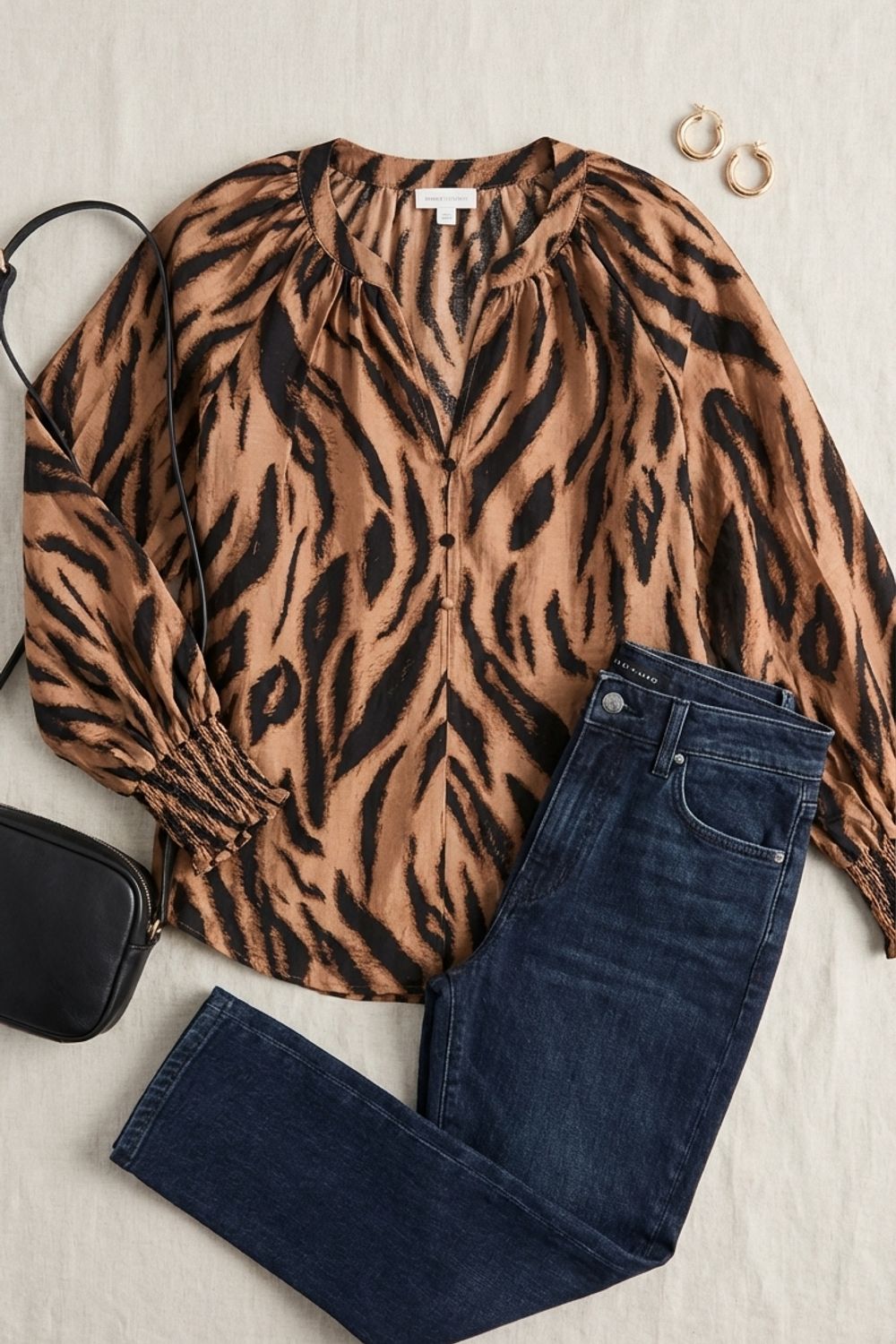Emma Abstract Print Top in Animal Print