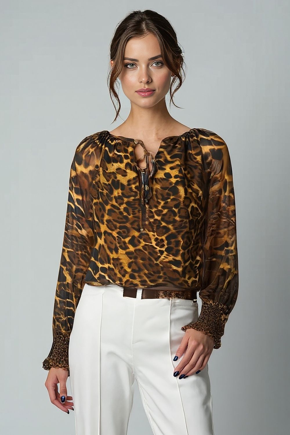 Teo Leopard Print Blouse