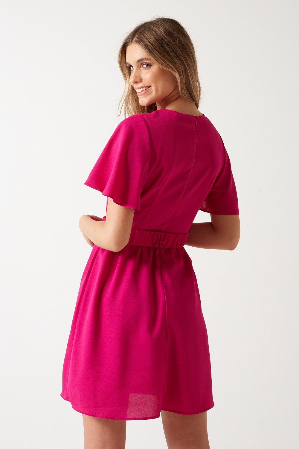 Kaly Belted Short Dress in Pink