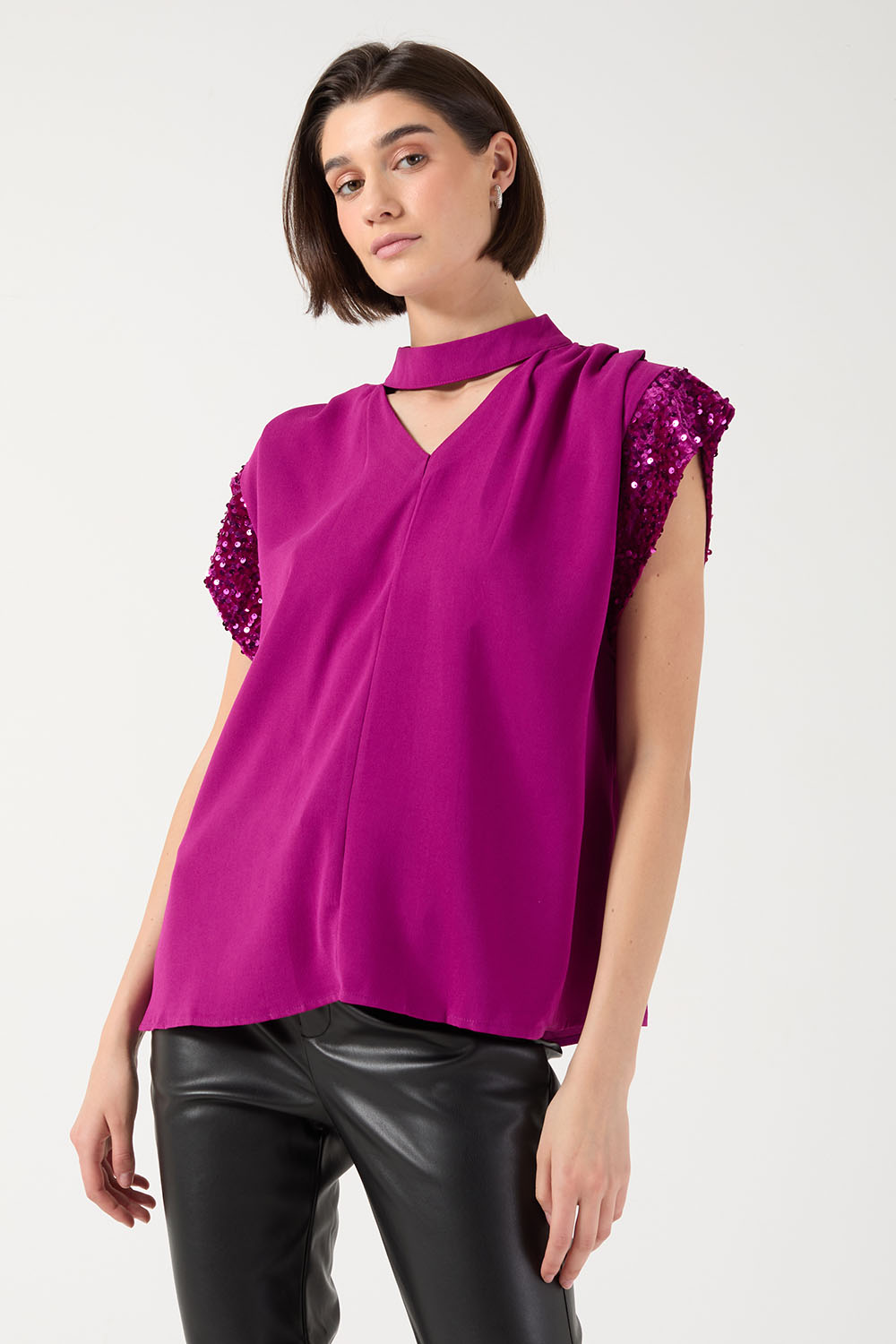 Morgan Seqin Trim Top in Purple