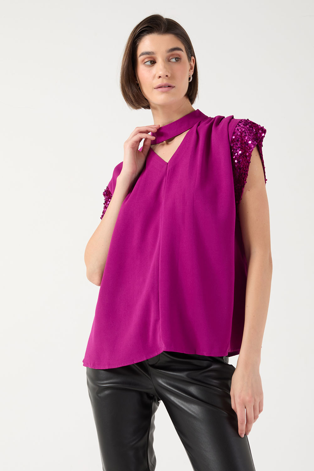 Morgan Seqin Trim Top in Purple