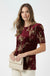 Vera Velvet Emb Top in Burgundy