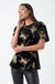 Monica Brocade Velvet Top in Black