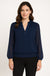 Millie Embellished V Neck Top in Navy