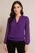 Millie Embellished V Neck Top in Purple