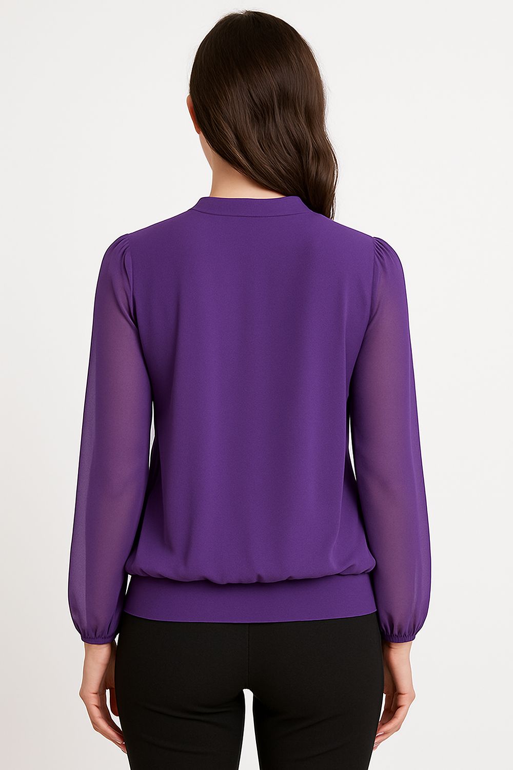 Millie Embellished V Neck Top in Purple