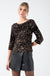 Patsy Sequin Top U Back in Black and Gold