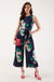 Layla Floral Retro Culotte Jumpsuit in Navy
