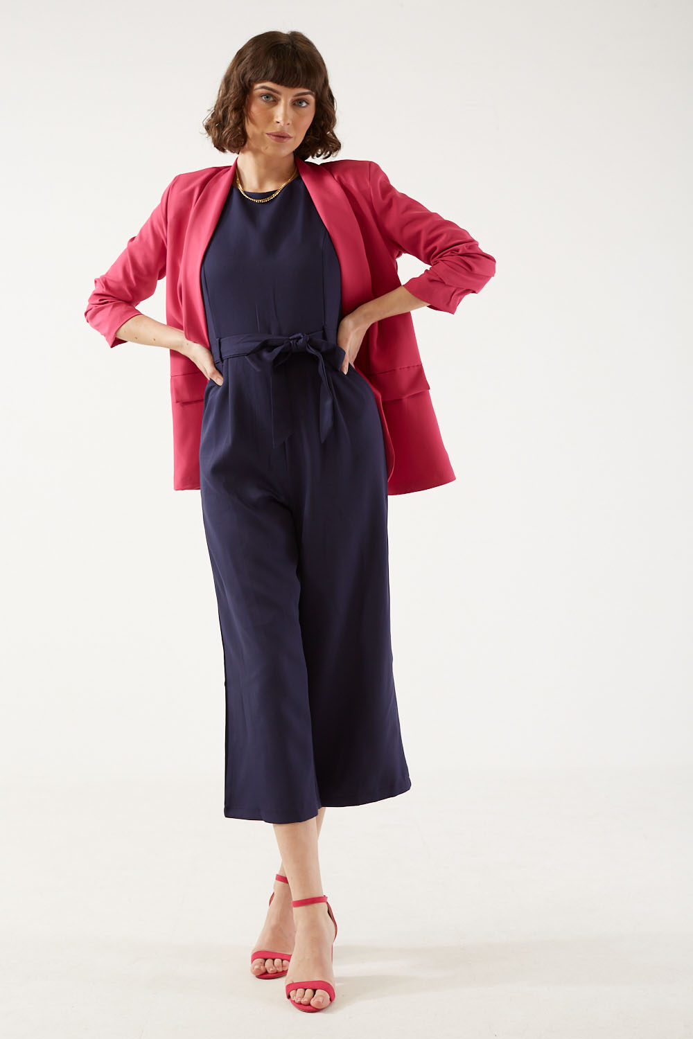 Layla Longline Culotte Jumpsuit in Navy