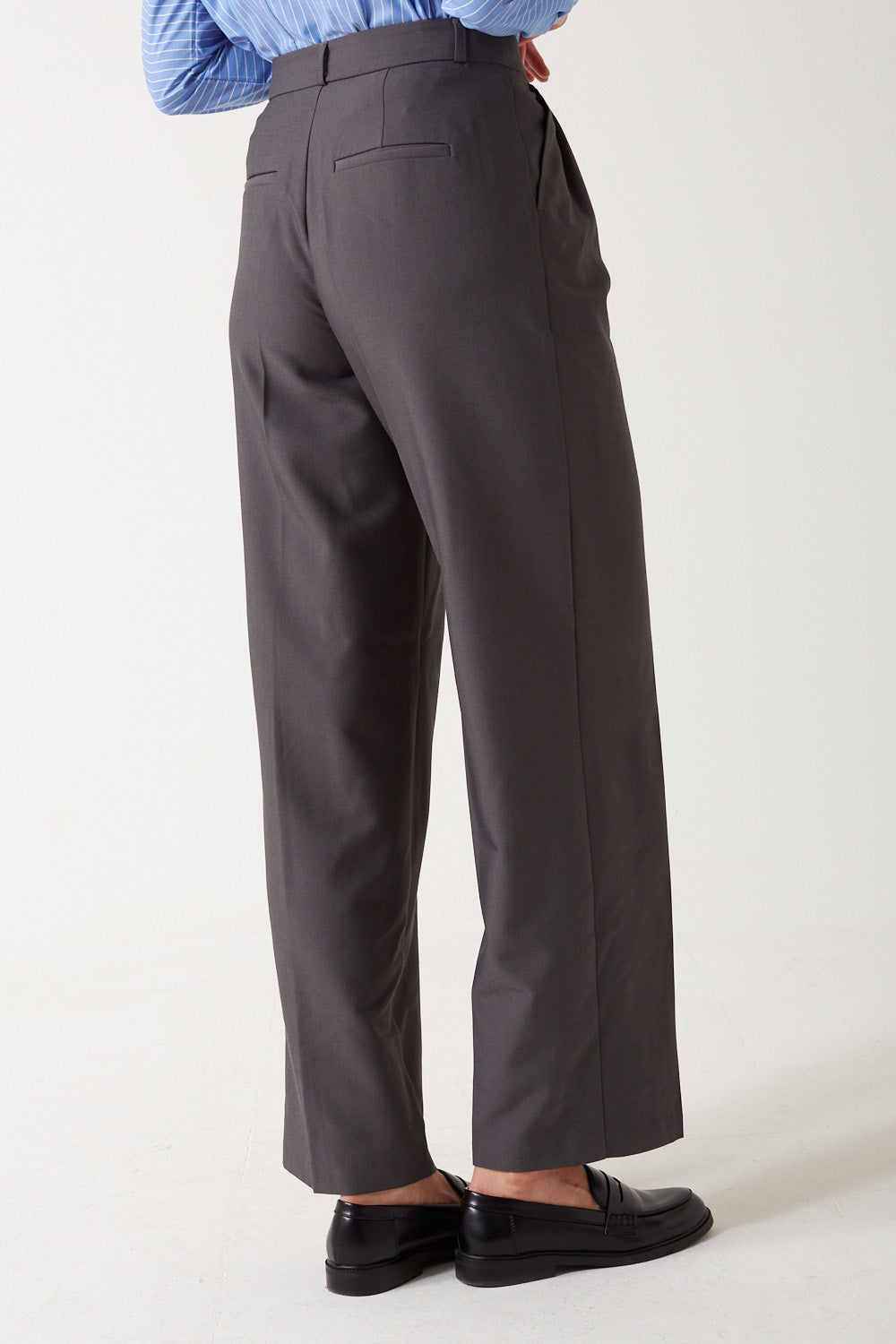 Mathilde Wide Leg Trousers in Dark Grey