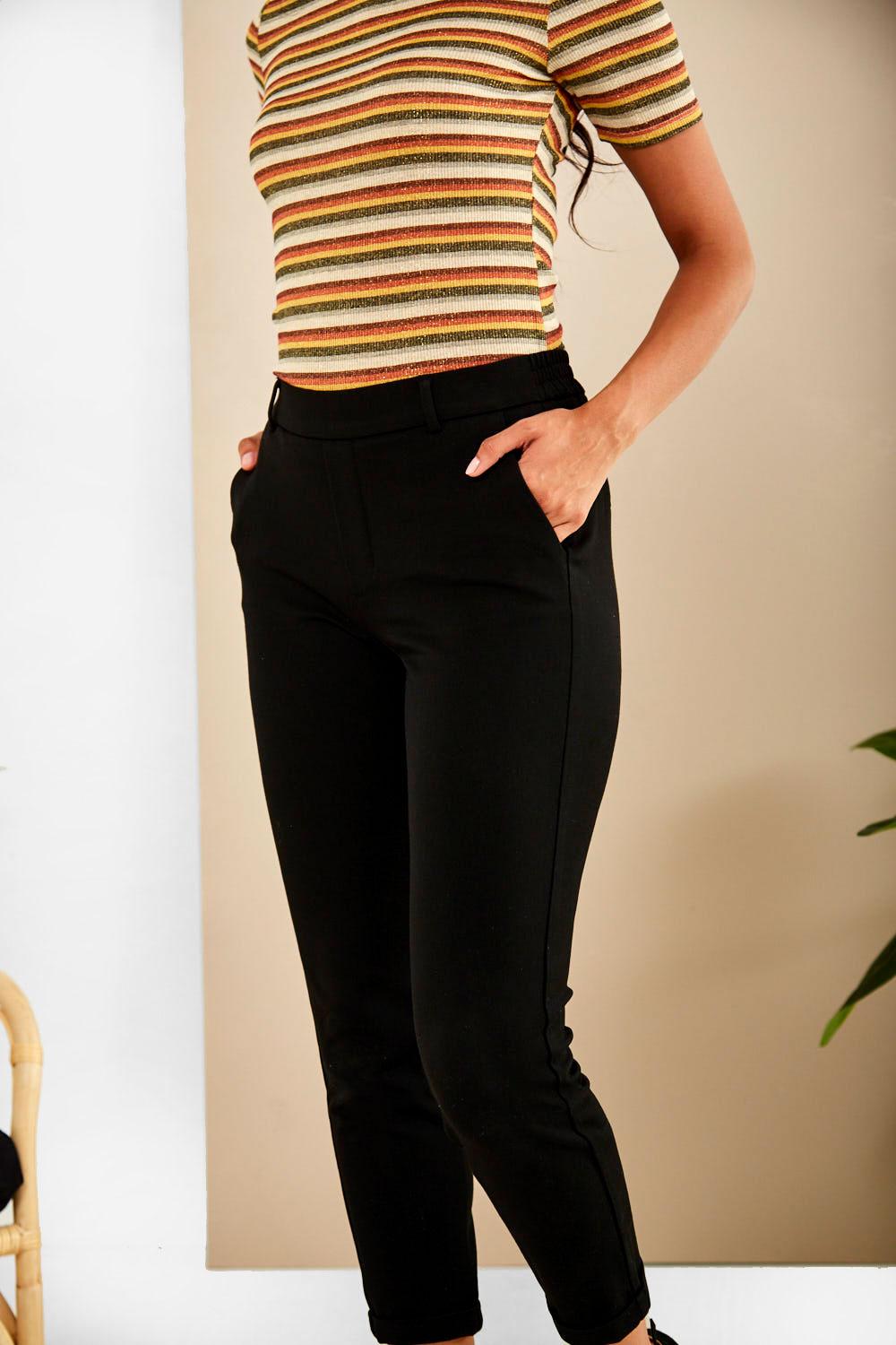 Maya Regular Loose Pants in Black