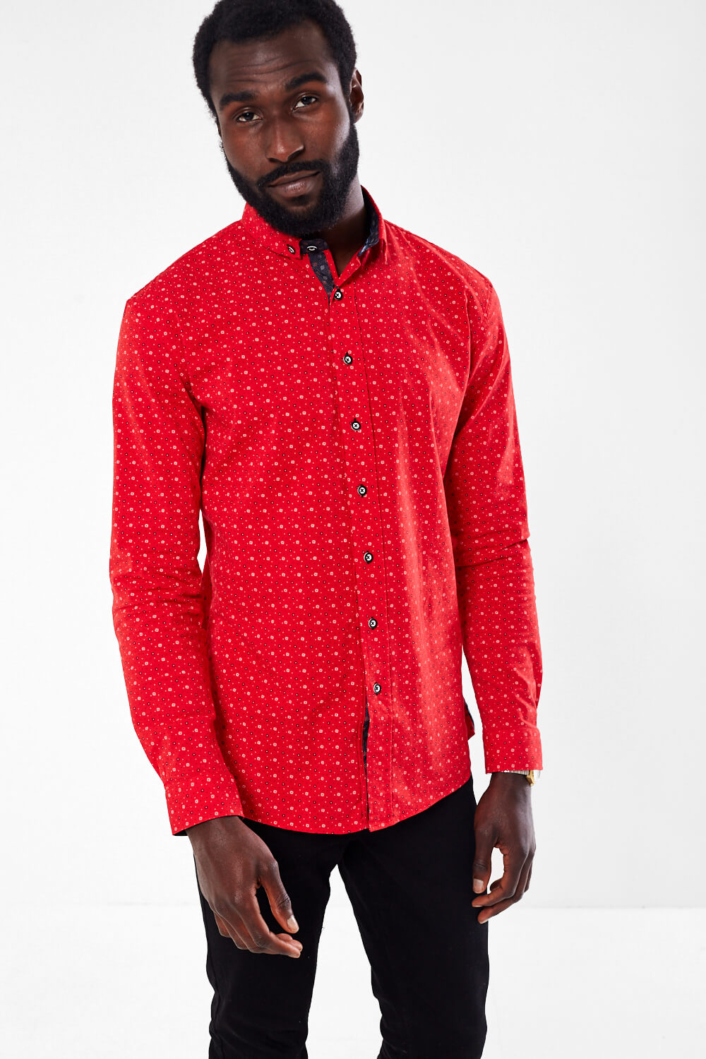 Mein Long Sleeve Printed Shirt in Red