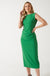 Melanie Ruched Midi Dress in Green