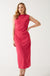 Melanie Ruched Midi Dress in Pink