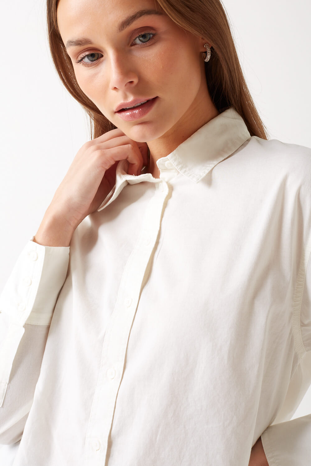 Melia Long Sleeve Shirt in Ivory