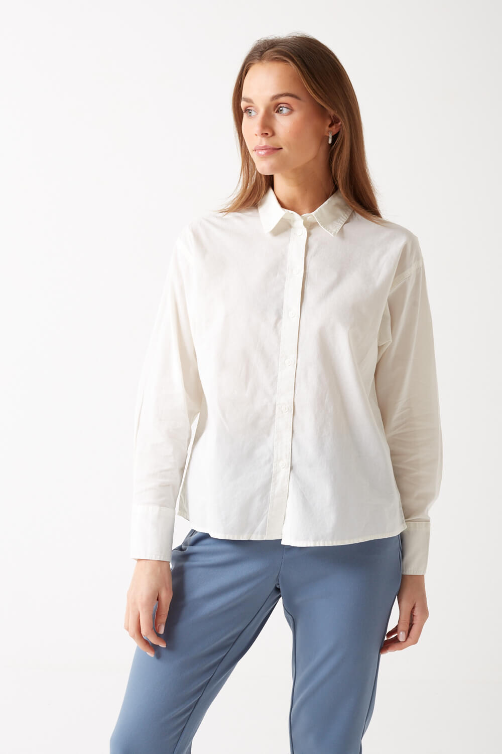 Melia Long Sleeve Shirt in Ivory