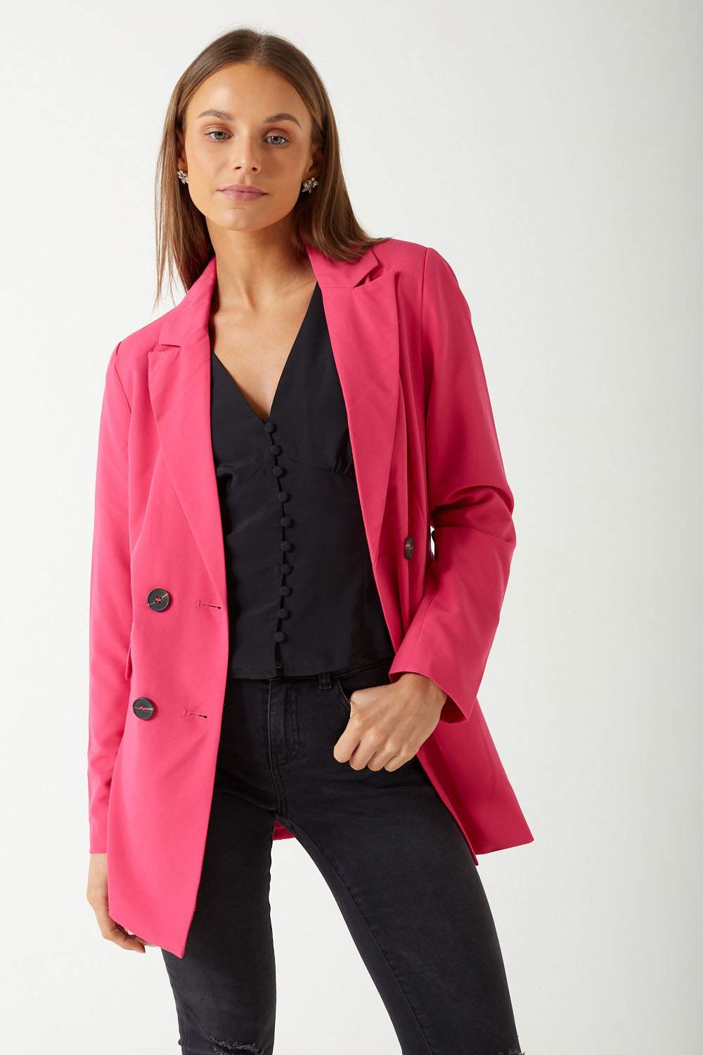 Mila Blazer in Hot Pink