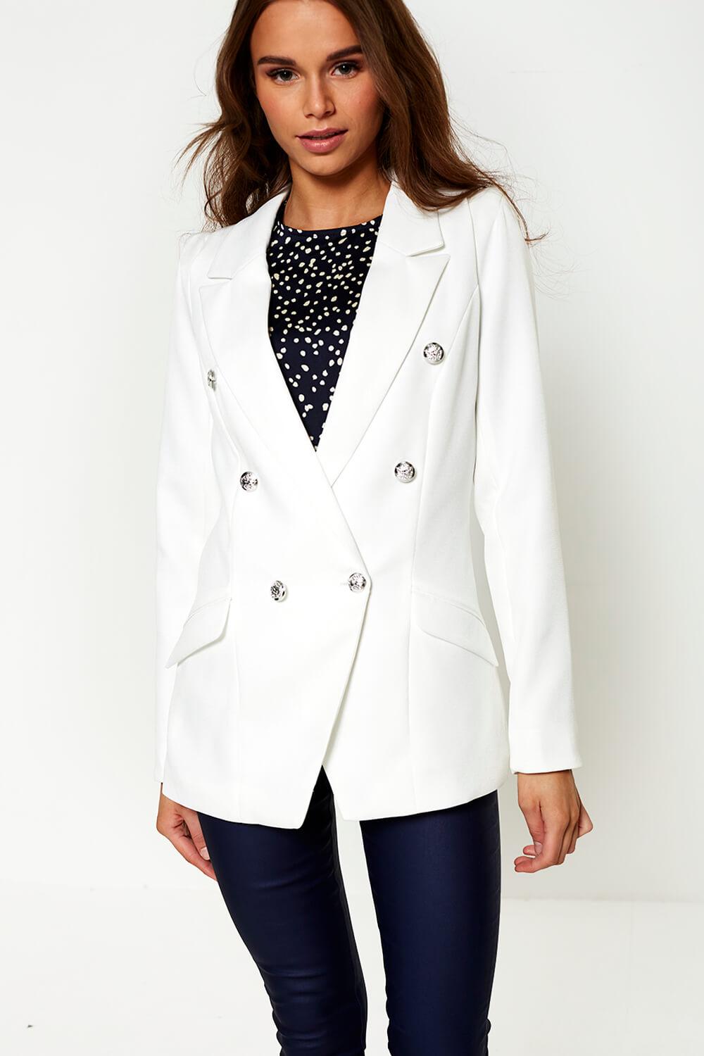 Tess Military Blazer in Off White