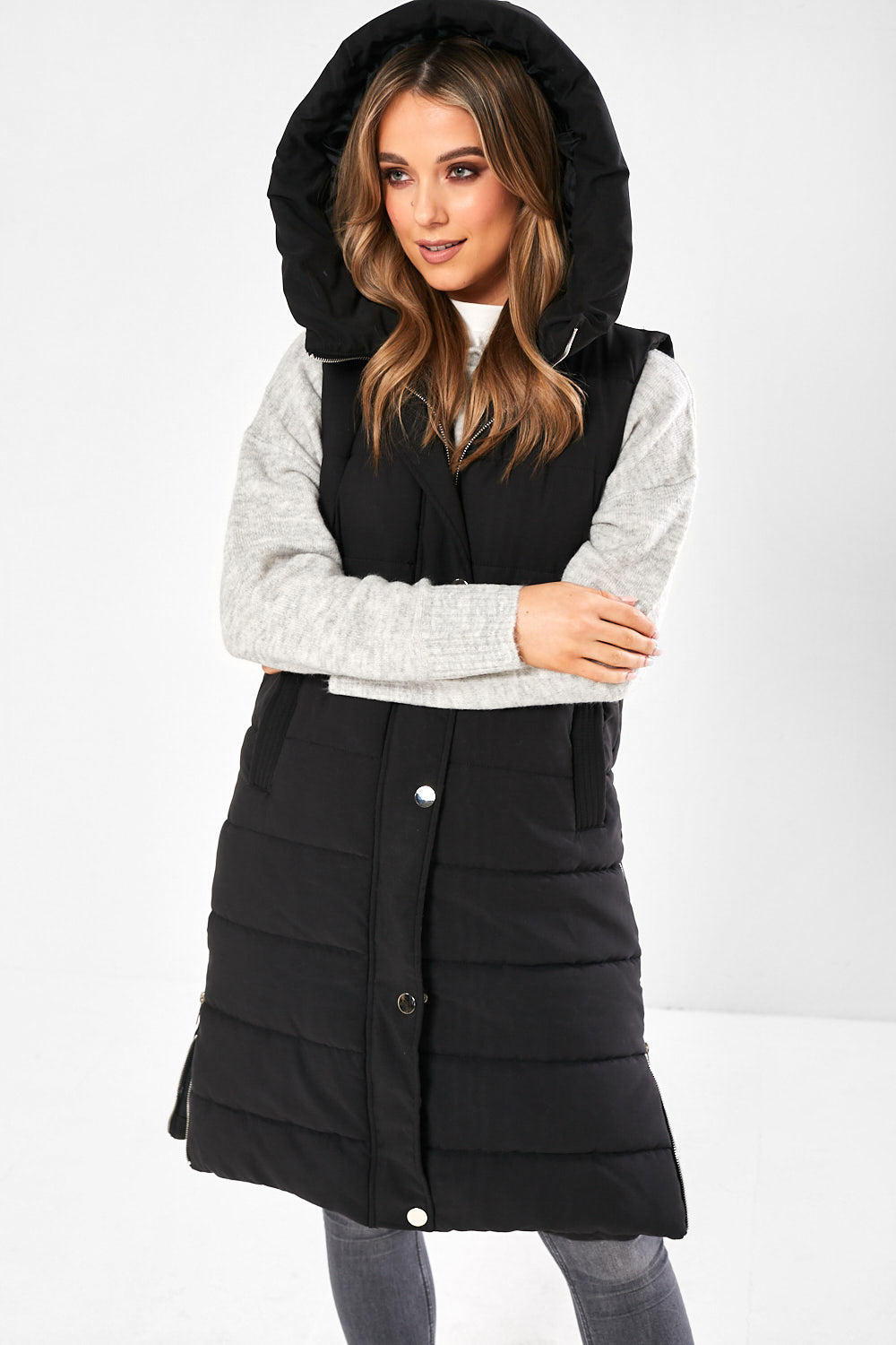 Miriam Padded Gilet in Black