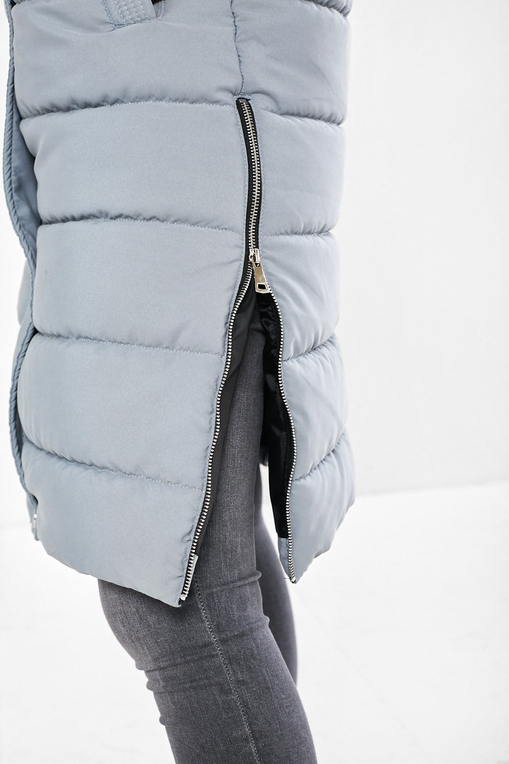 Miriam Padded Gilet in Steel Blue