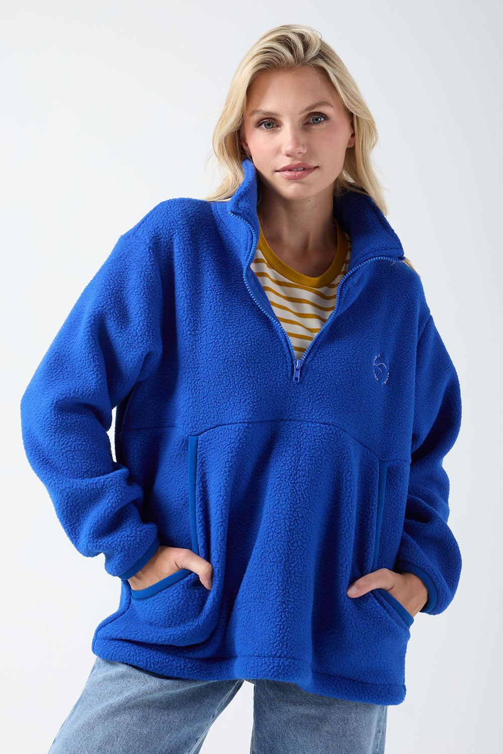 Molly Zip Front Fleece in Blue