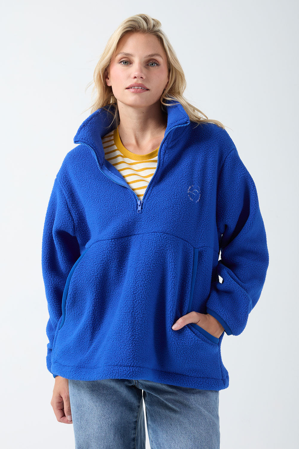 Molly Zip Front Fleece in Blue