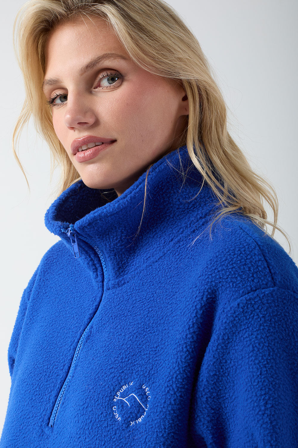 Molly Zip Front Fleece in Blue