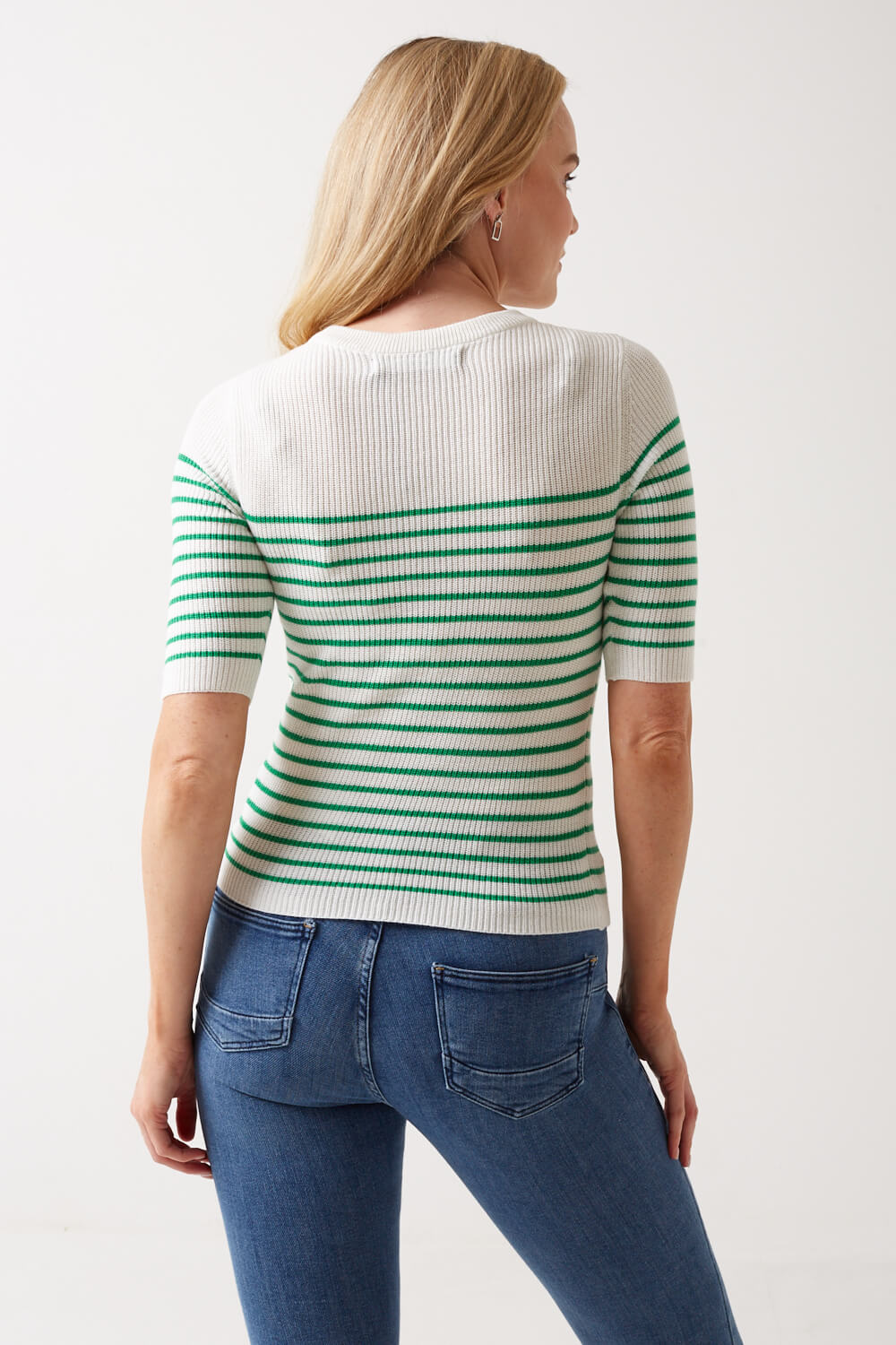 New Lexsun Knit Jumper in Green Stripe
